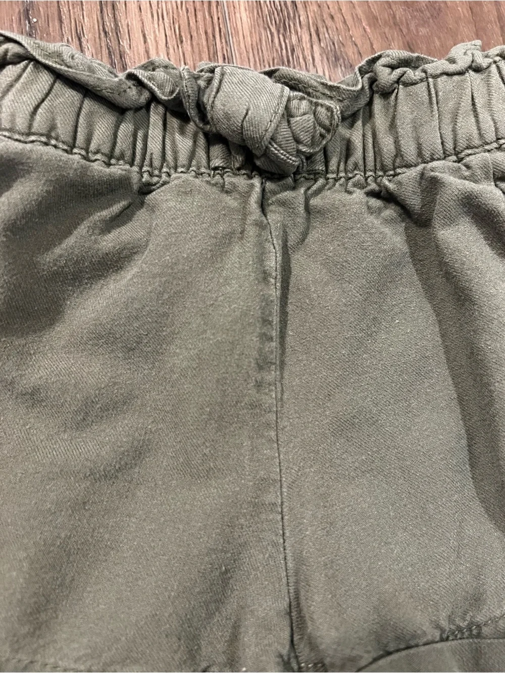 GAP Olive Green Paperbag Waist Tie Shorts